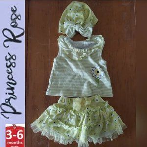 🎁 10$25- 3 piece set with skirt,  tank,  and hat,  Princess Rose